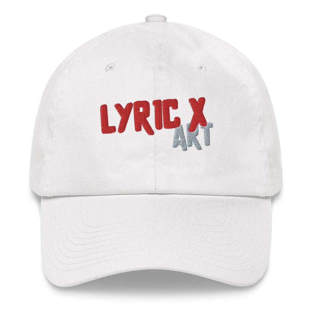 Lyric X Art Logo Red & Silver Dad Hat White hat