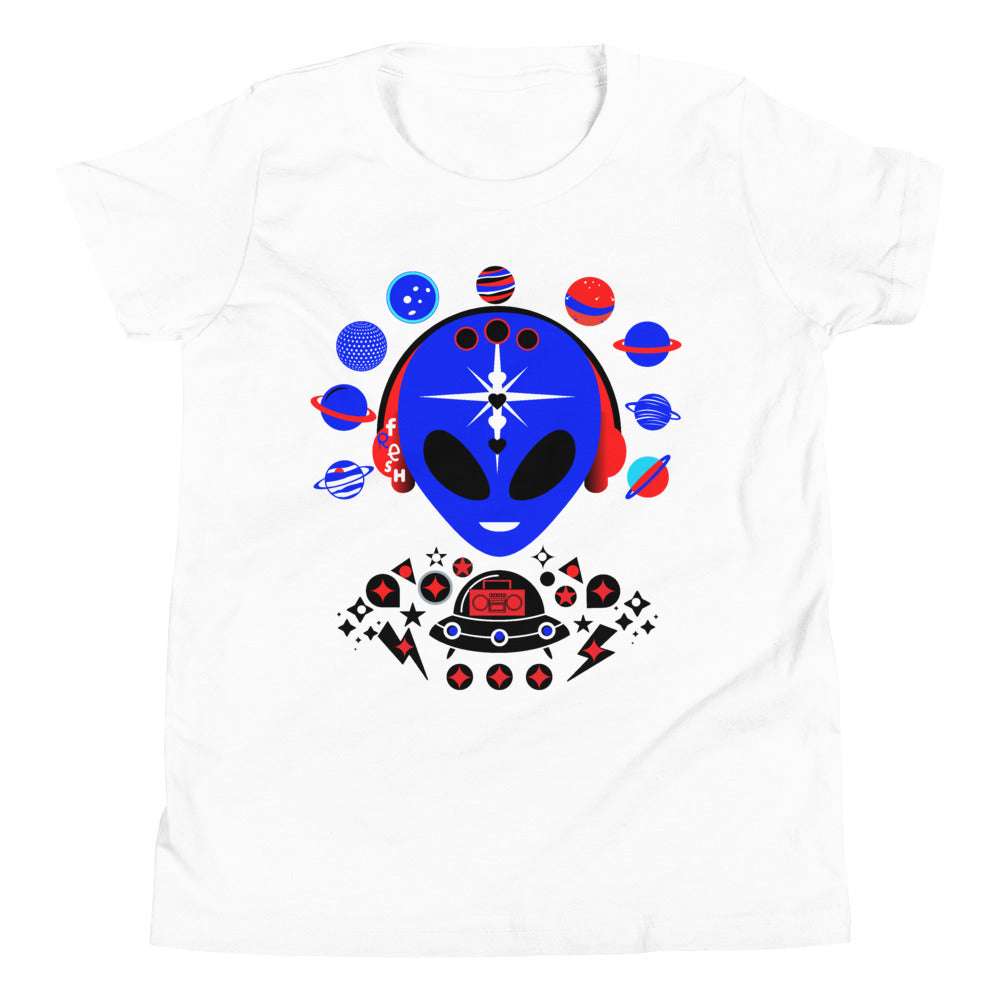 Youth T Fresh Blue Alien White / XL kids