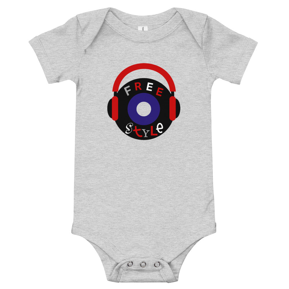 Baby One Piece Free Style Vinyl Heather Grey