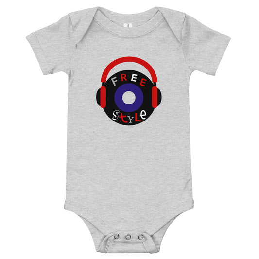 Baby One Piece Free Style Vinyl Heather Grey