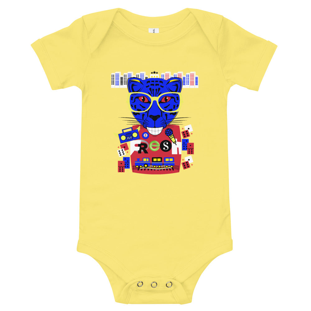 Baby One Piece Fresh Cat Cartoon Yellow