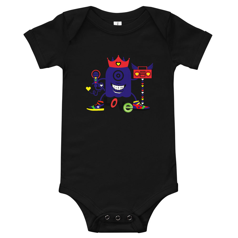 Baby One Piece Hip Hop Love Monster Black