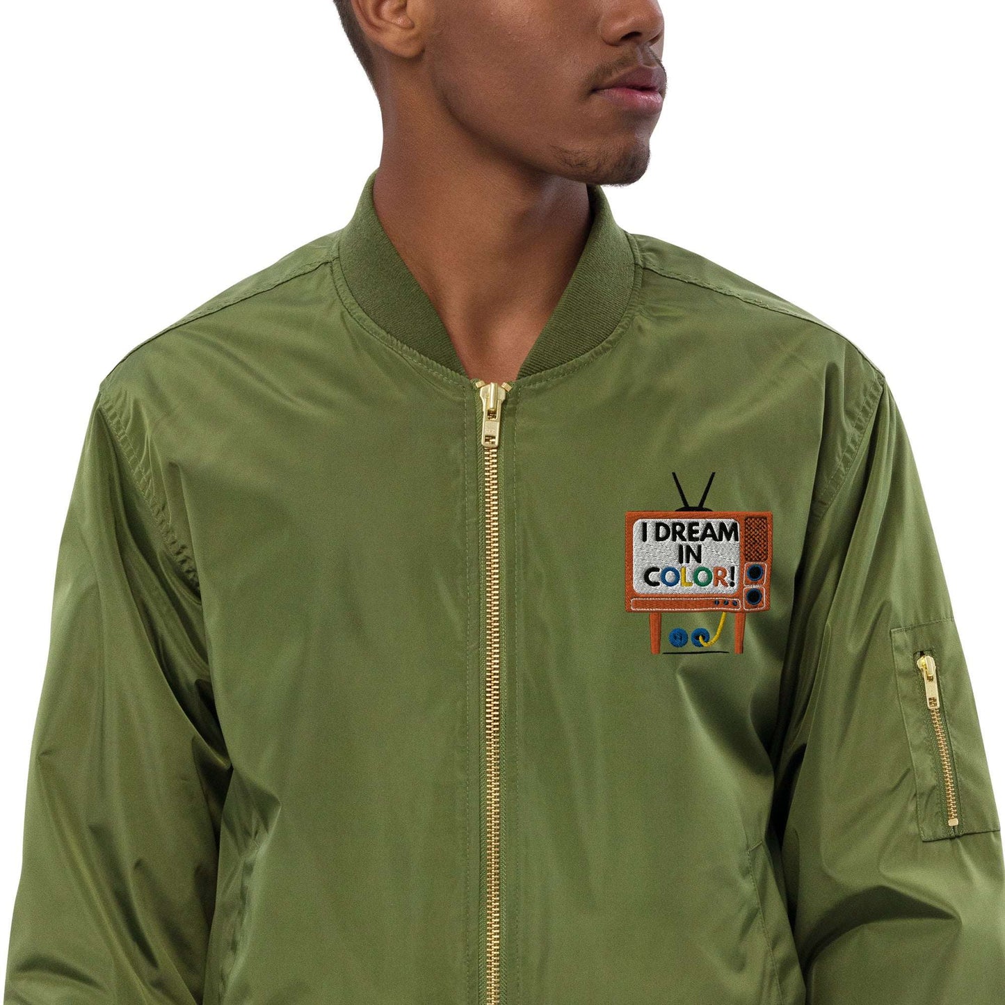 I Dream In Color Premium recycled bomber jacket Army / 3XL