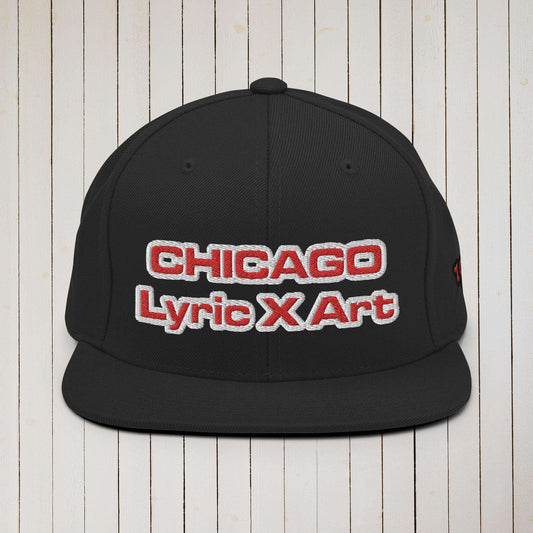 Chi &amp;quot;Chicago&amp;quot; Lyric X Art Snapback Hat Black