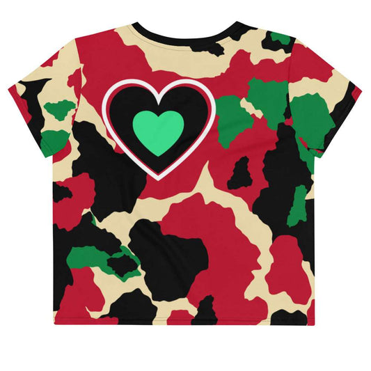 All Over Crop T Camo Love crop top