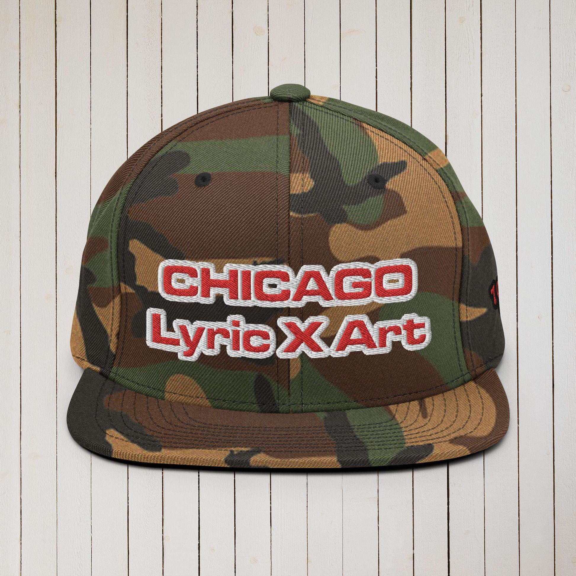 Chi &amp;quot;Chicago&amp;quot; Lyric X Art Snapback Hat Green Camo