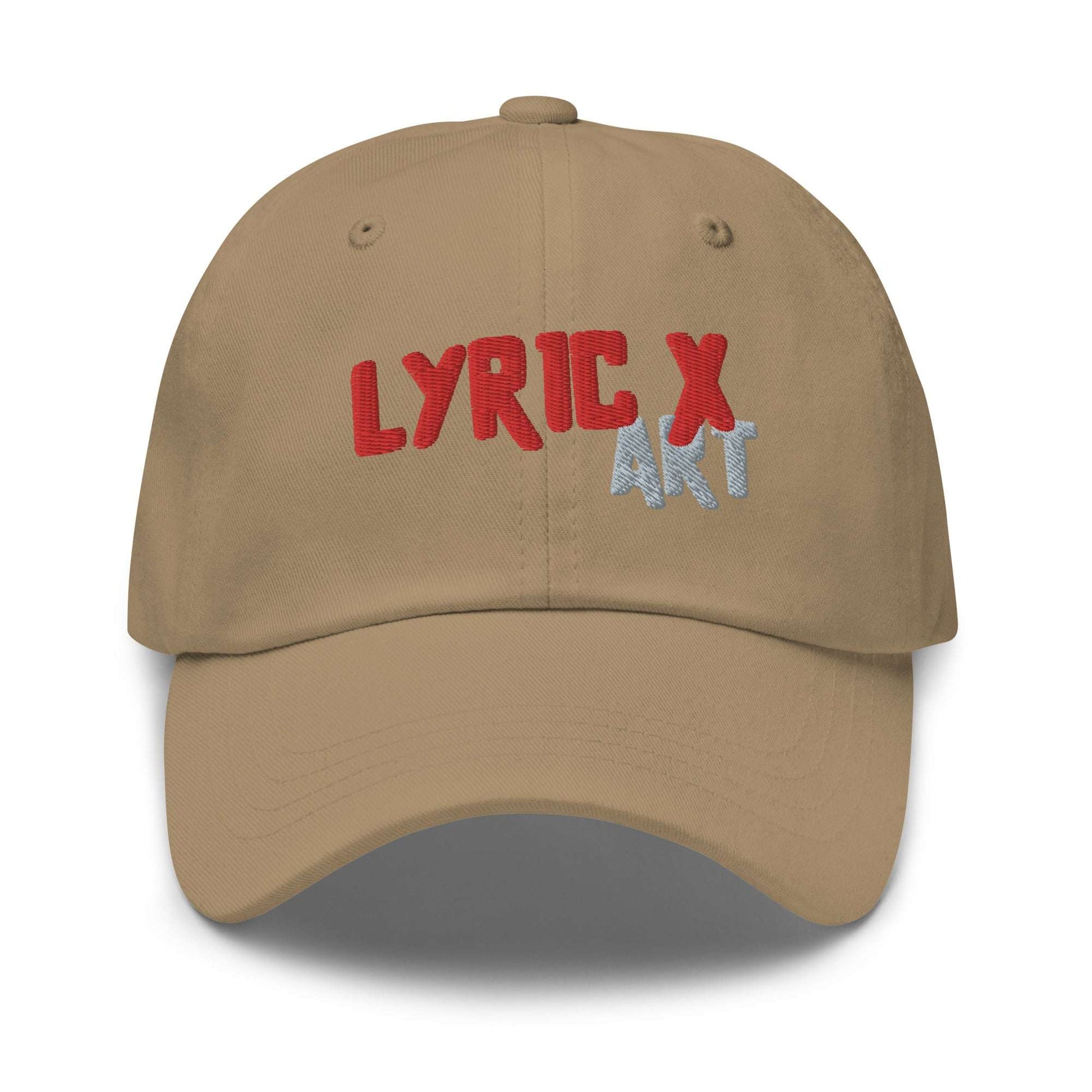 Lyric X Art Logo Red &amp;amp; Silver Dad Hat Khaki hat