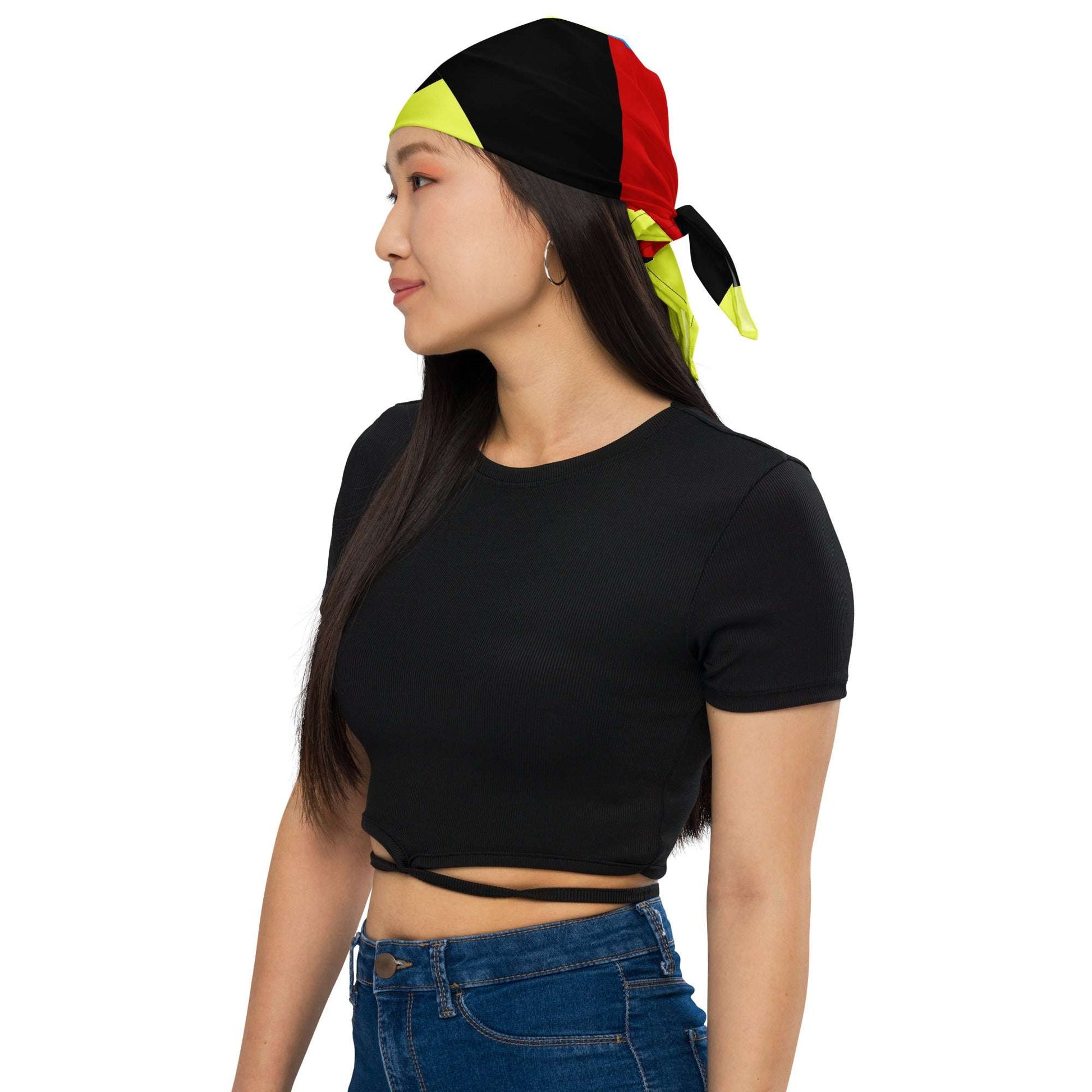 Color Block Abstract All-Over Print Bandana L