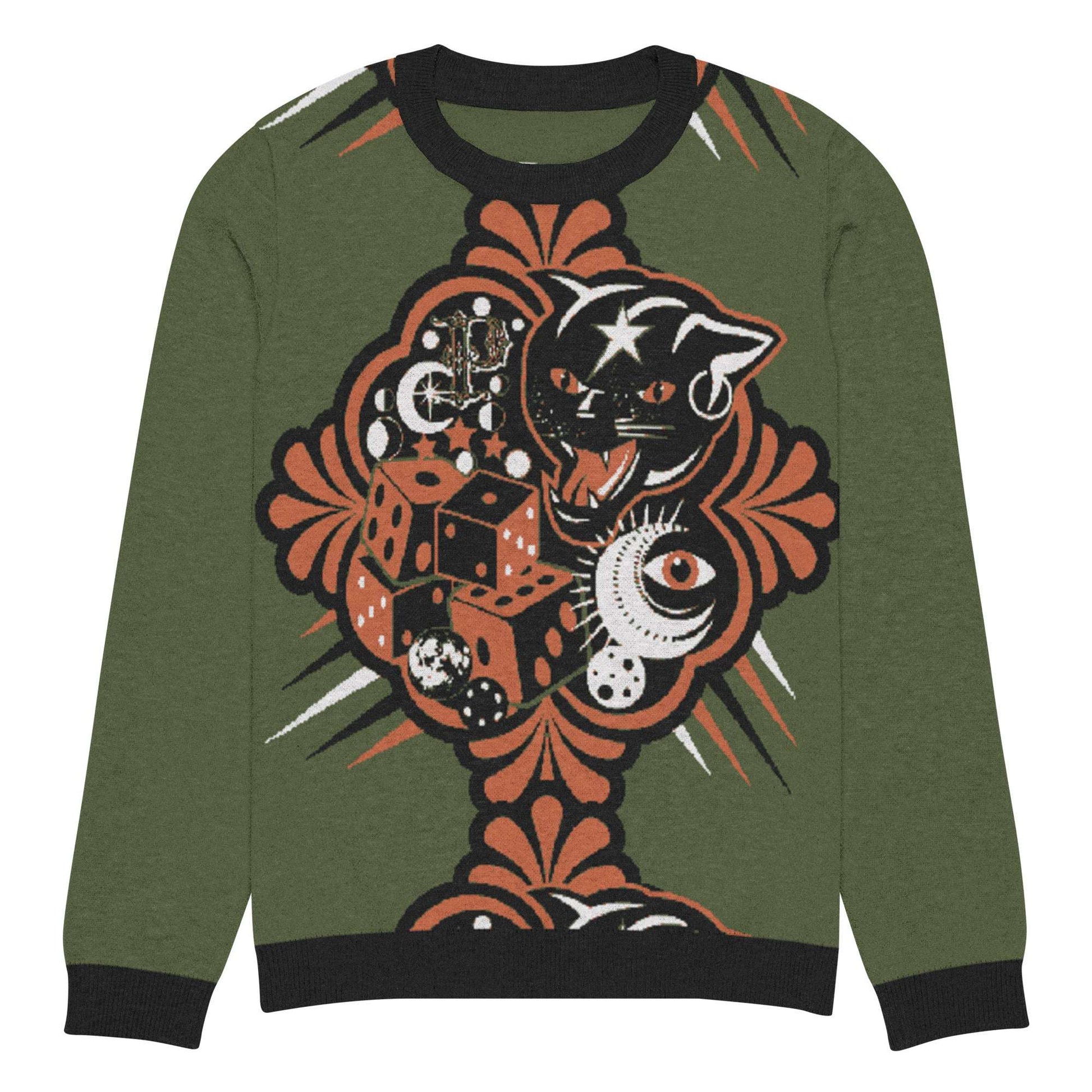 Fly Panther Knitted crew neck sweater L