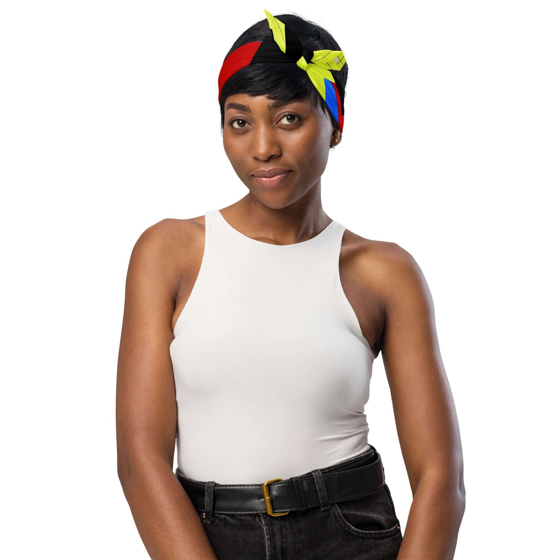 Color Block Abstract All-Over Print Bandana M