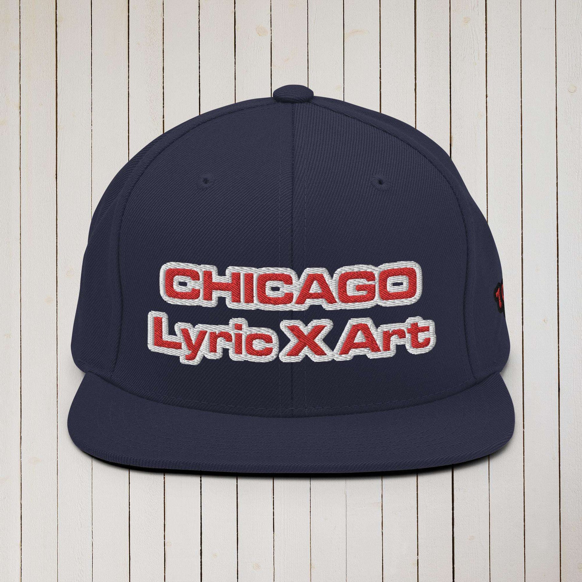 Chi &amp;quot;Chicago&amp;quot; Lyric X Art Snapback Hat Navy