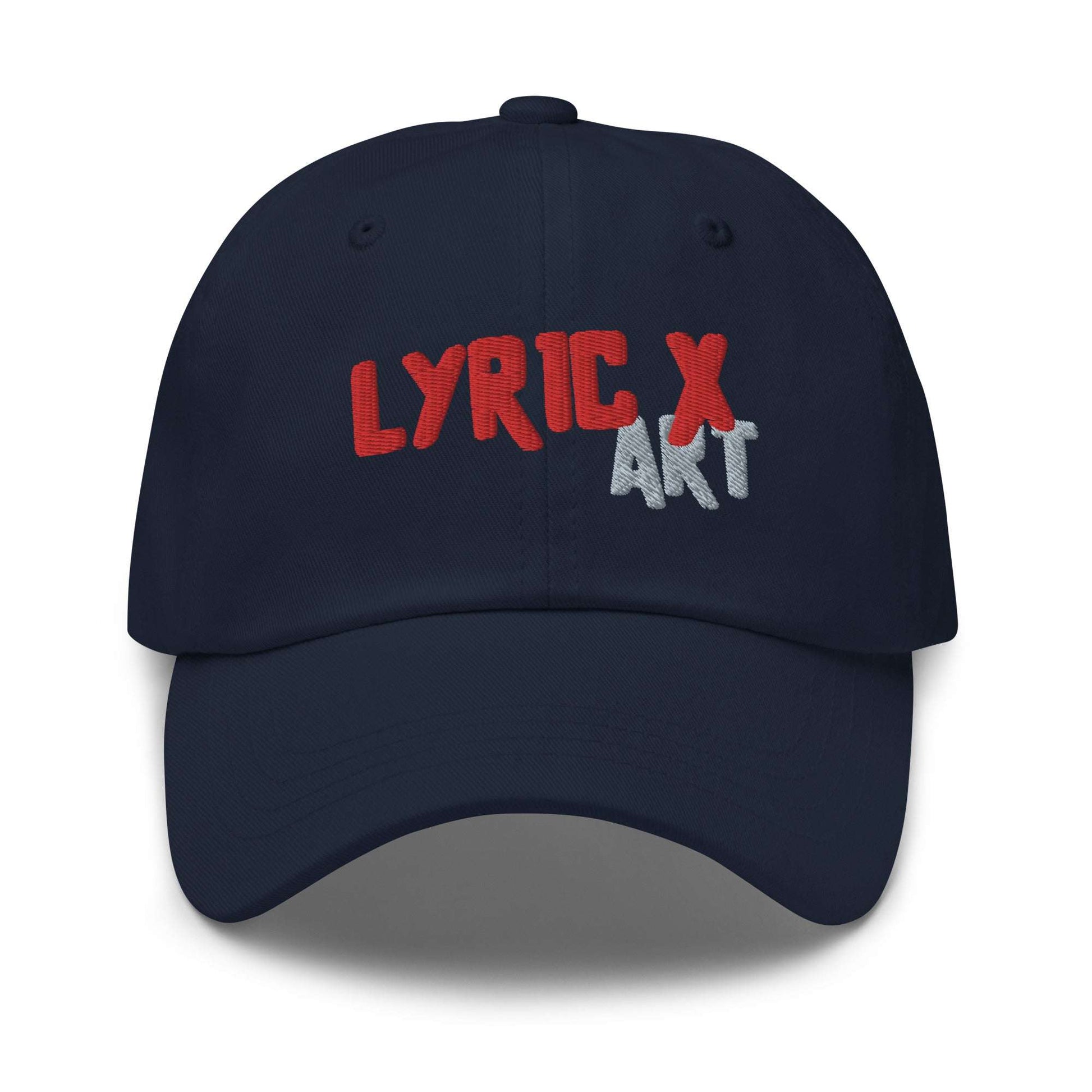 Lyric X Art Logo Red &amp;amp; Silver Dad Hat Navy hat