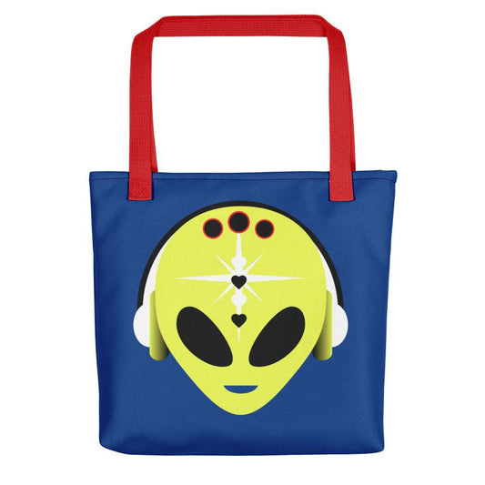 Fresh Yellow Alien Tote Red tote bag