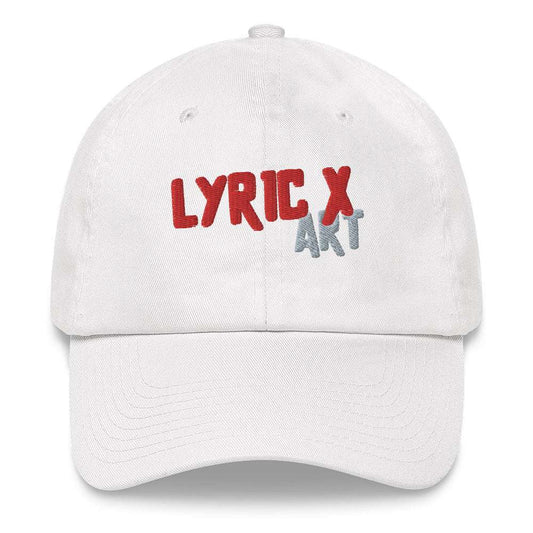 Lyric X Art Logo Red &amp;amp; Silver Dad Hat White hat