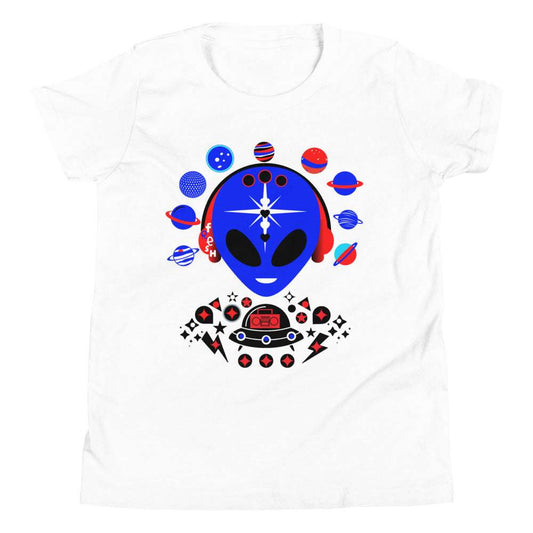 Youth T Fresh Blue Alien White / XL kids