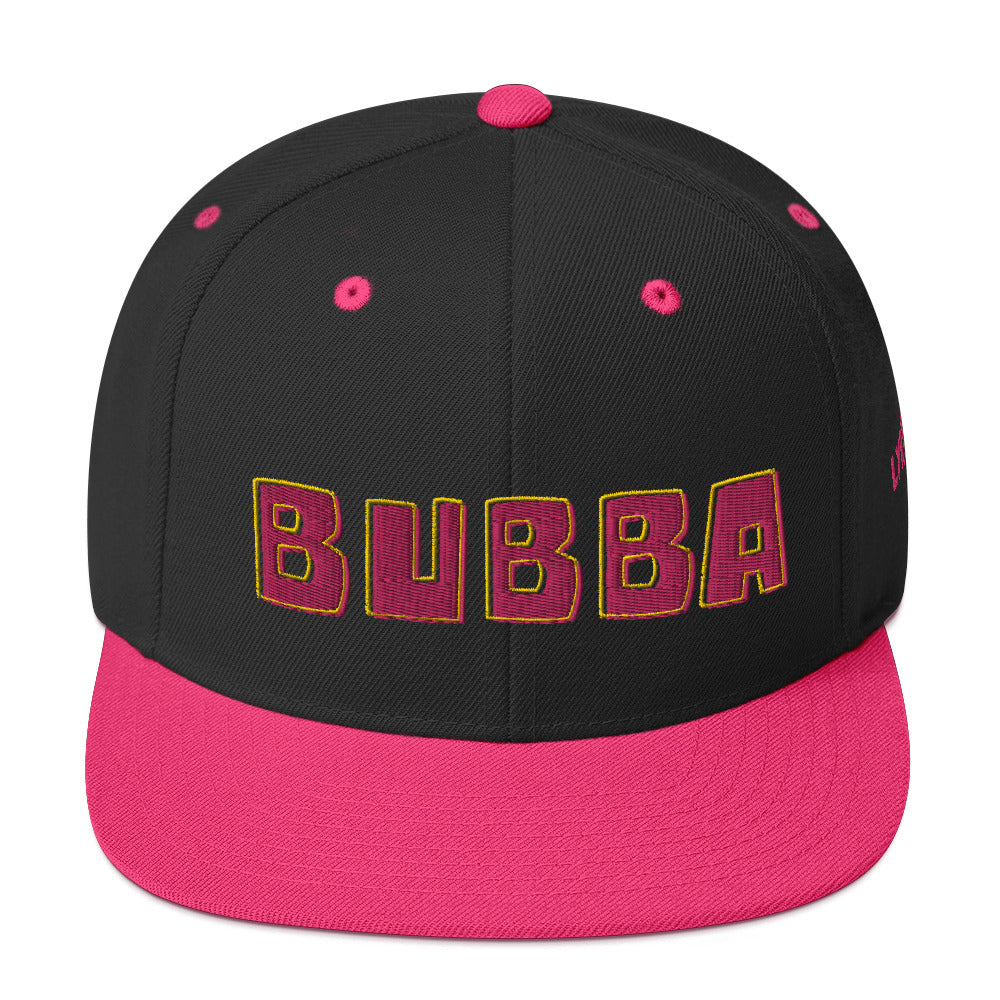 Bubba Snapback Hat Black/Neon Pink 