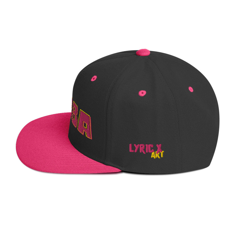 Bubba Snapback Hat Black/Neon Pink Side View