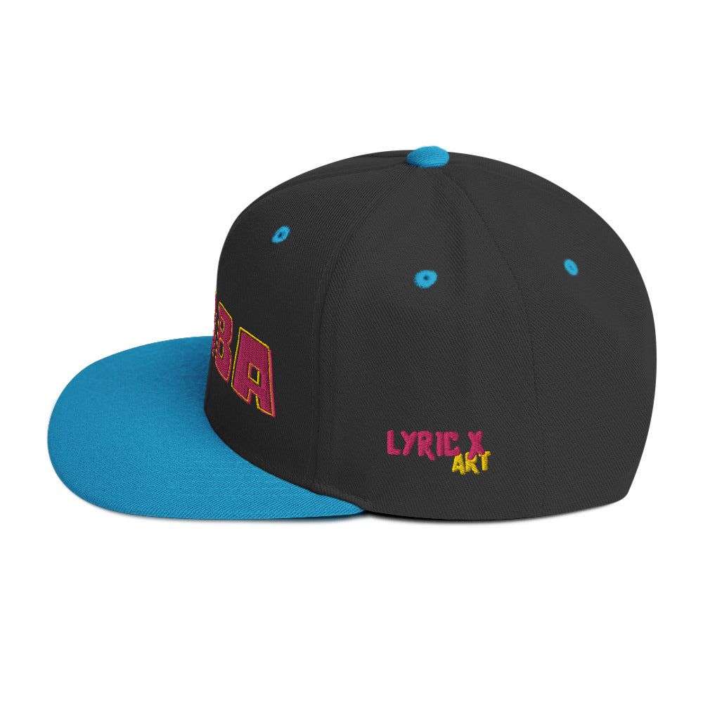 Bubba Snapback Hat Black/Teal Side View
