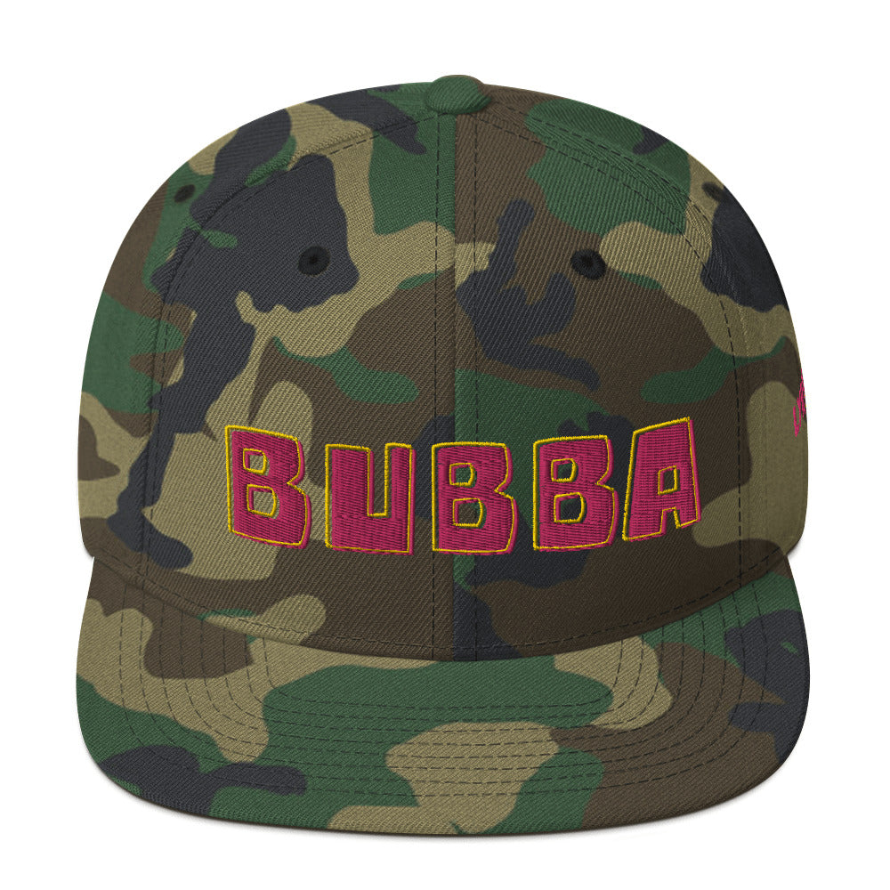 Bubba Snapback Hat Green Camo 