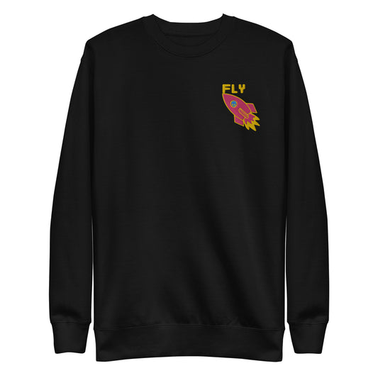 Fly Rocket Premium Sweatshirt - lyricxart